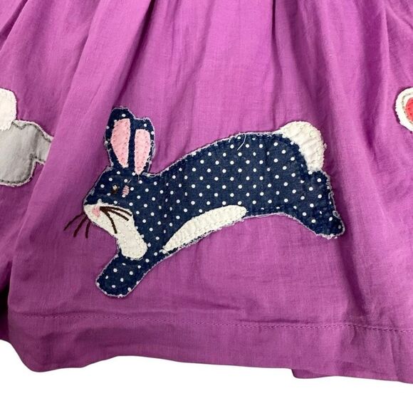 Mini Boden Smocked Bunny Applique Purple Skirt 7-8 Years - Picture 4 of 9